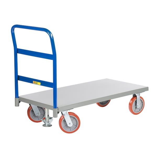 HD Platform Truck, 8" Poly, 3600 lbs Cap, Floor Lock, 24" x 36"